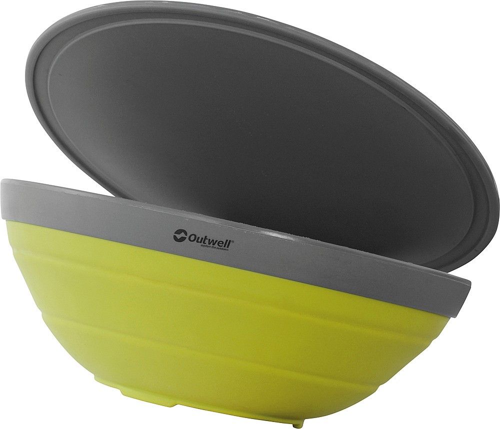 Outwell Schüssel und Sieb, faltbar shadow green mit grauen Deckel