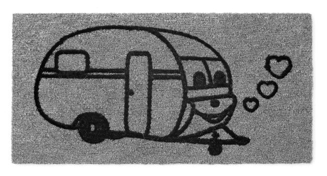 graue Matte mit Motiv