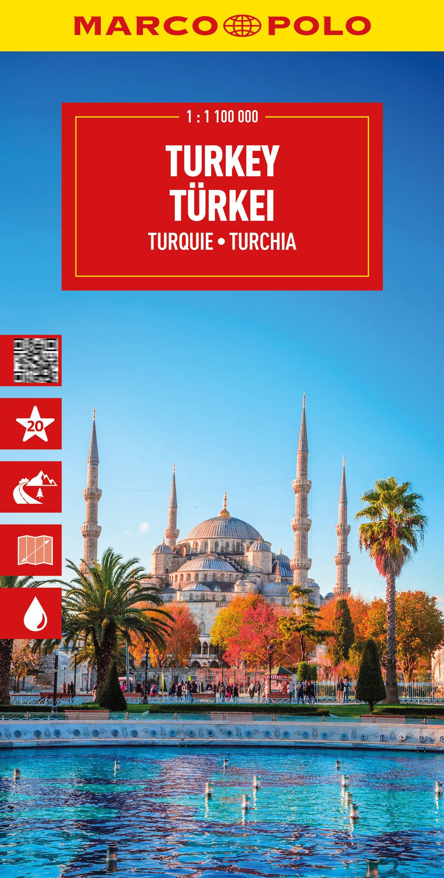 MARCO POLO Reisekarte Türkei 1:1 Mio. Architektur, Gebäude, Kuppel, Person