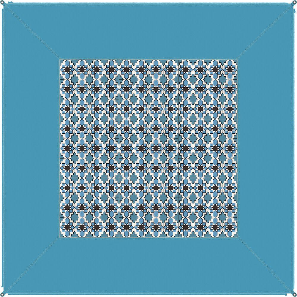 9961701100 Kissenrolle Blau mit Muster