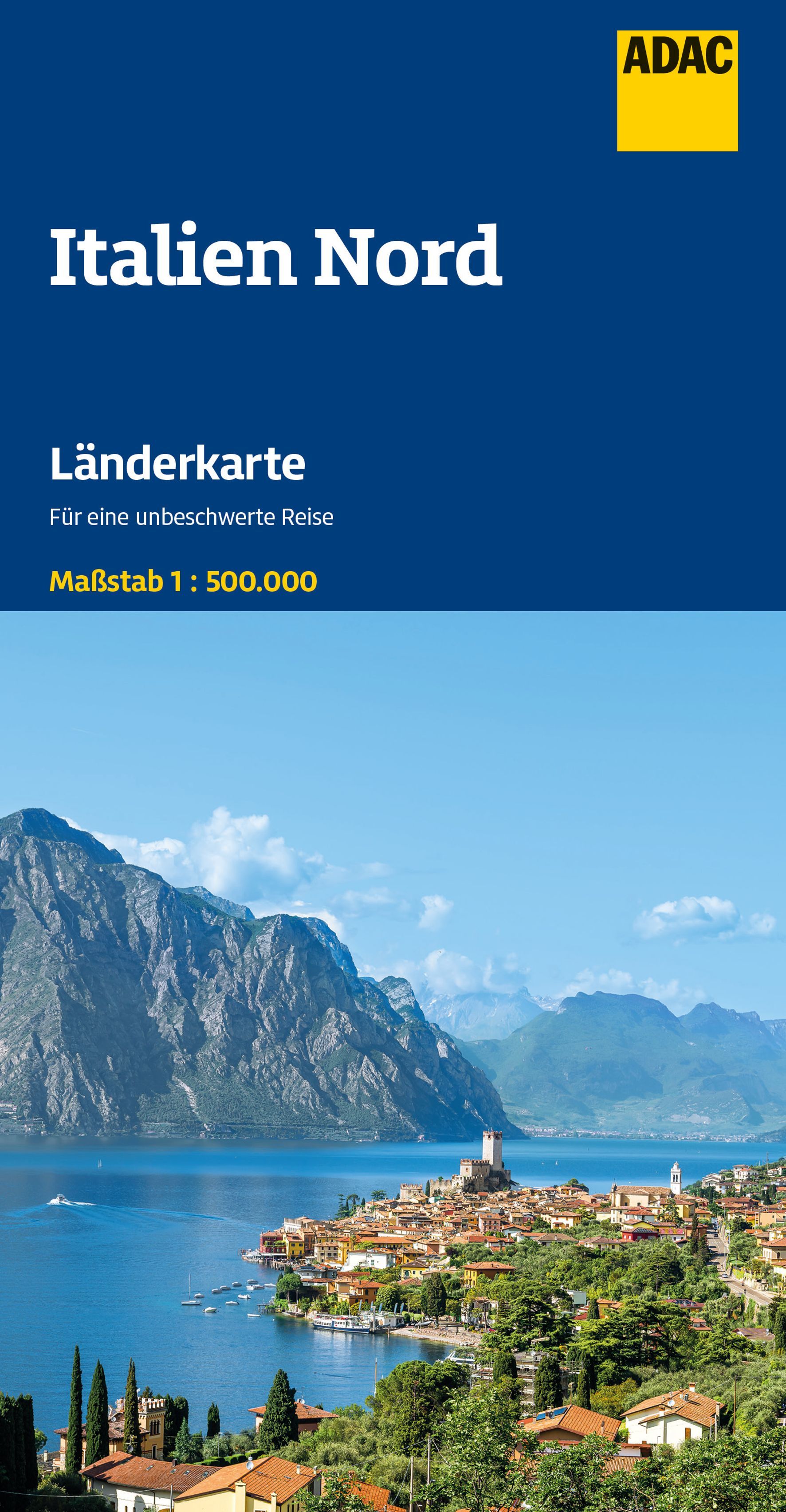 landschaft, see, berge, stadt, meerwasser