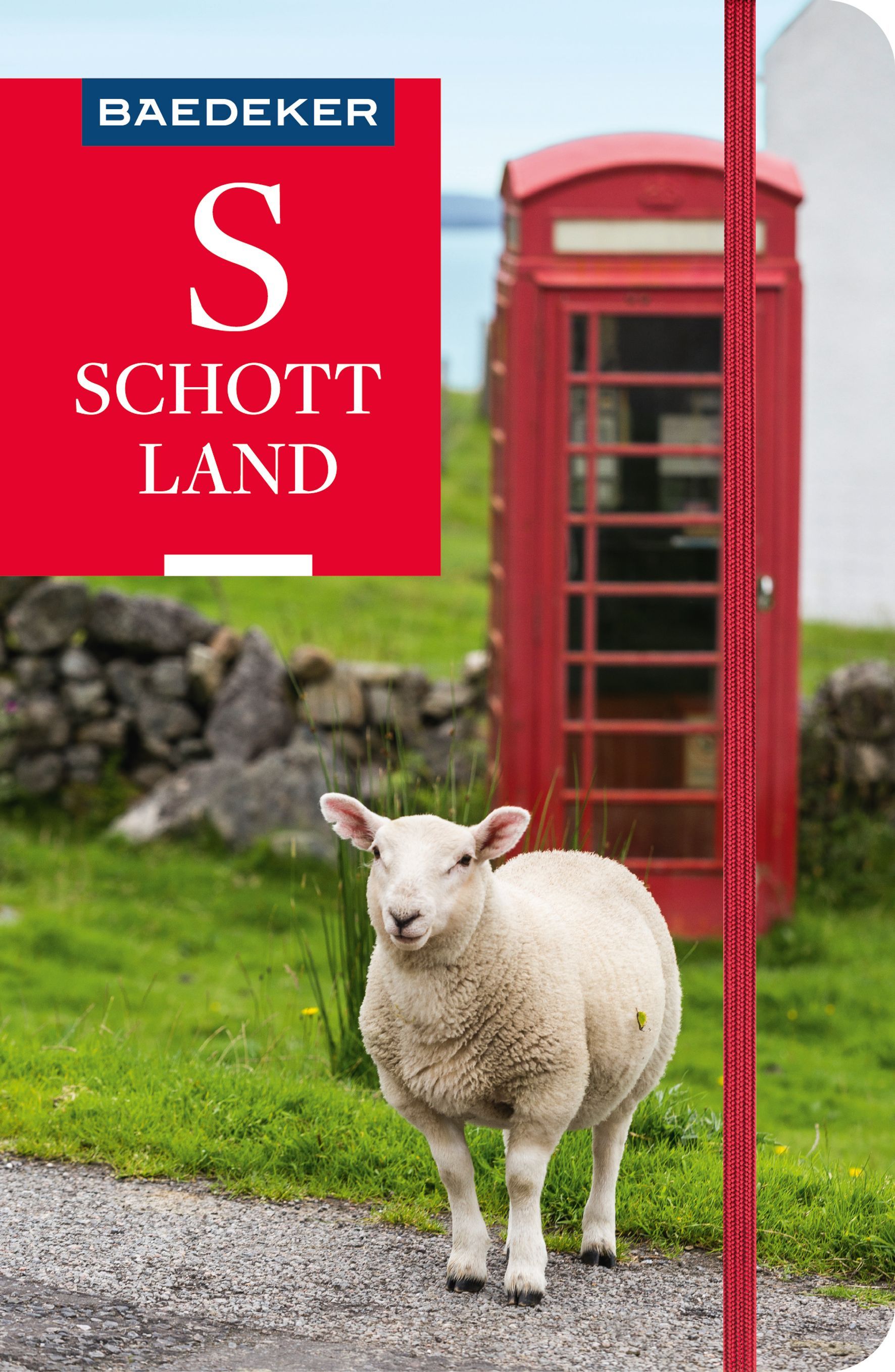 9783829747257 Baedeker Reiseführer Schottland, Schaf vor roter Telefonzelle