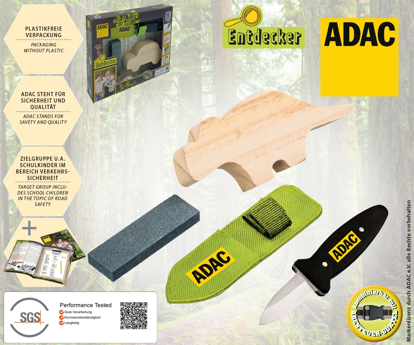ADAC Schnitz-Set Klinge, Waffe, Dolch, Messer