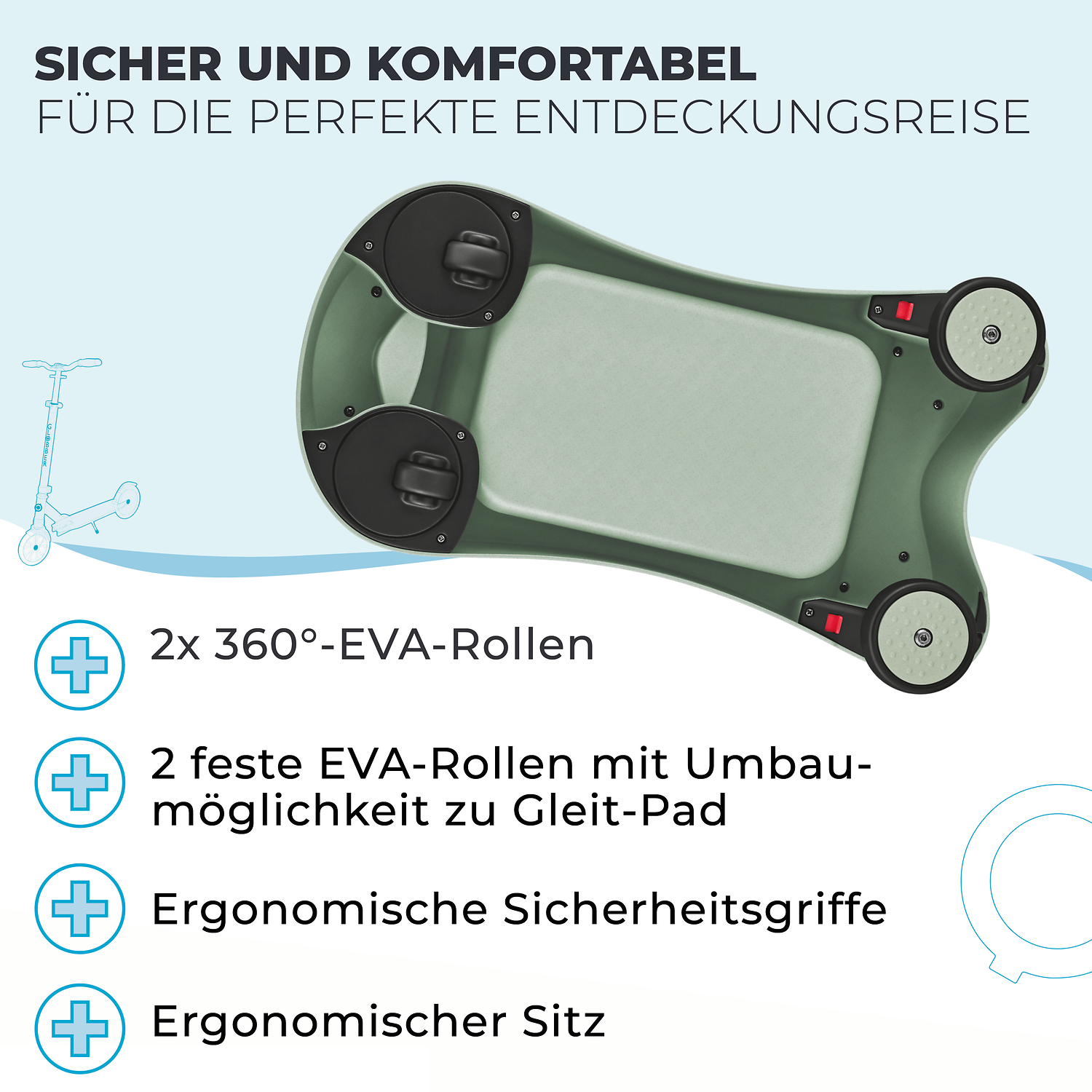 Roller, Scooter, Kinder, EVA-Rollen, Gleitpad