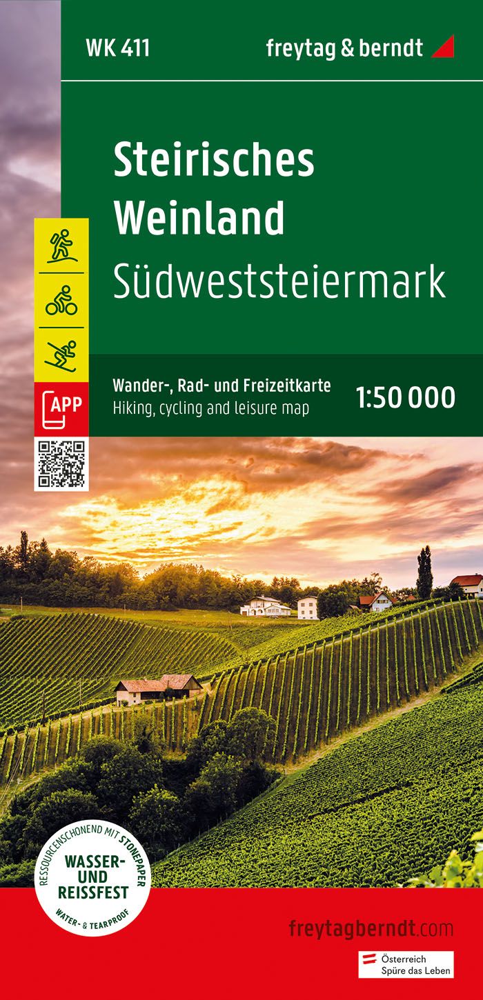Steirisches Weinland, Wander- und Radkarte, f&b Cover Freytag & Berndt Wanderkarte Steirisches Weinland
