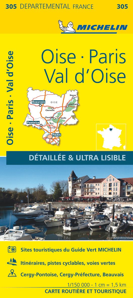 9782067202061 Michelin Paris - Ile de France / Nord, Gelber Titel mit Hafenviertel auf dem Titel