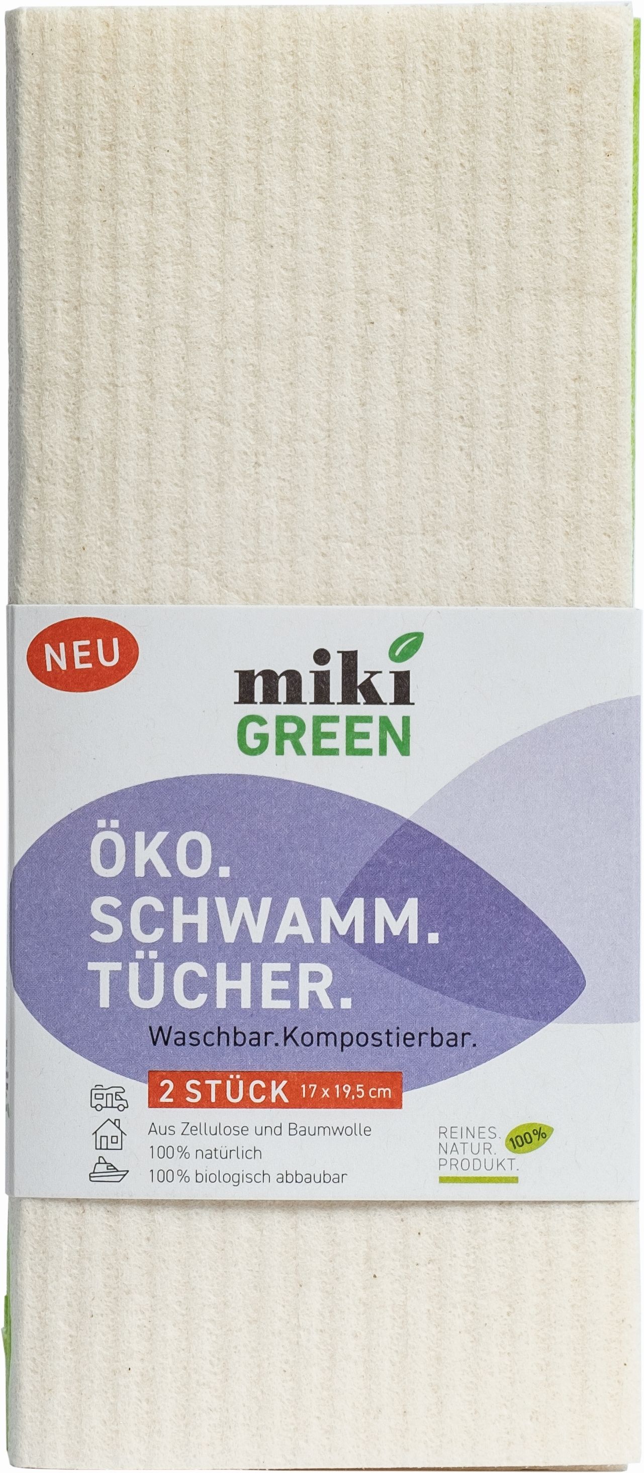 995775411 miki Green Öko Schwamm 2 Tücher