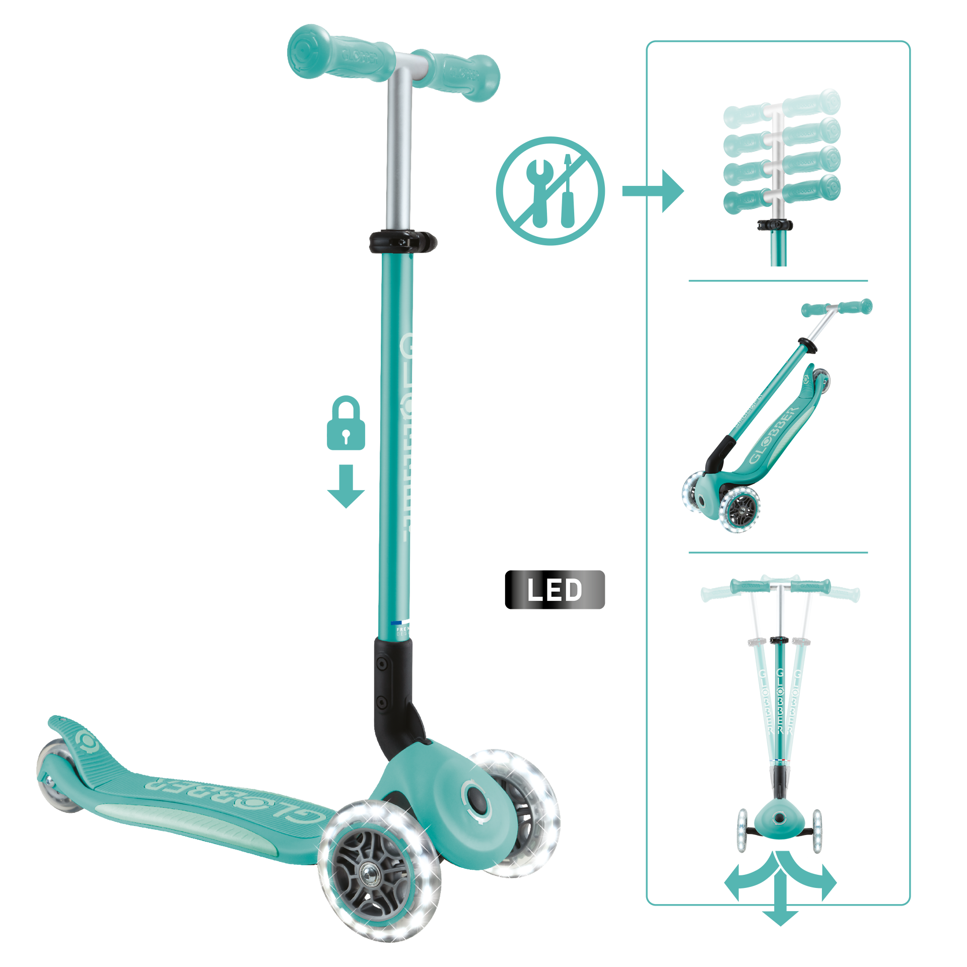 Roller, Fahrzeug,KinderTretroller Dunkelmint