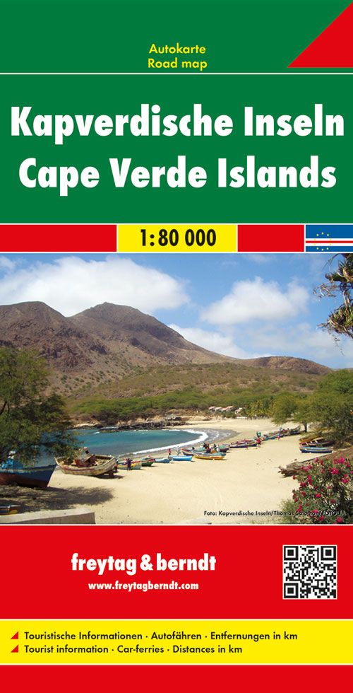 Kapverdische Inseln, Autokarte 1:80.000, f&b Werbung, Plakat, Sommer, Draußen, Meer