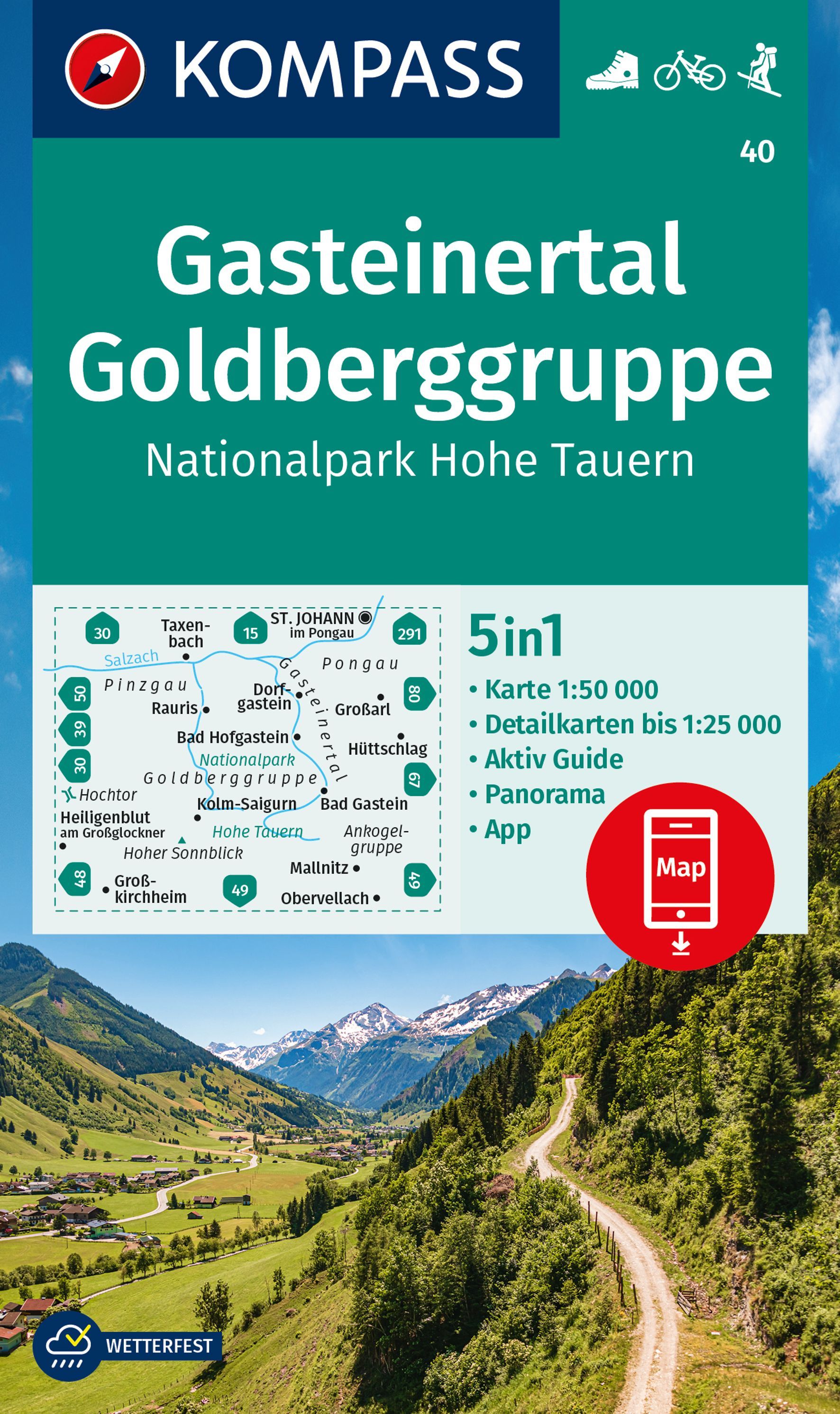 9783991217831 Cover Kompass Wanderkarte Gasteinertal, Goldberggruppe
