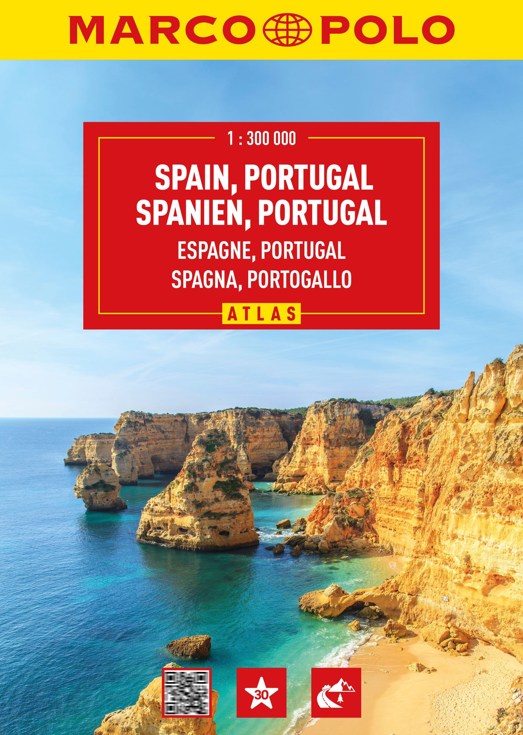 MARCO POLO Reiseatlas Spanien, Portugal 1:300.000 Natur, Draußen, Land, Meer, Werbung,