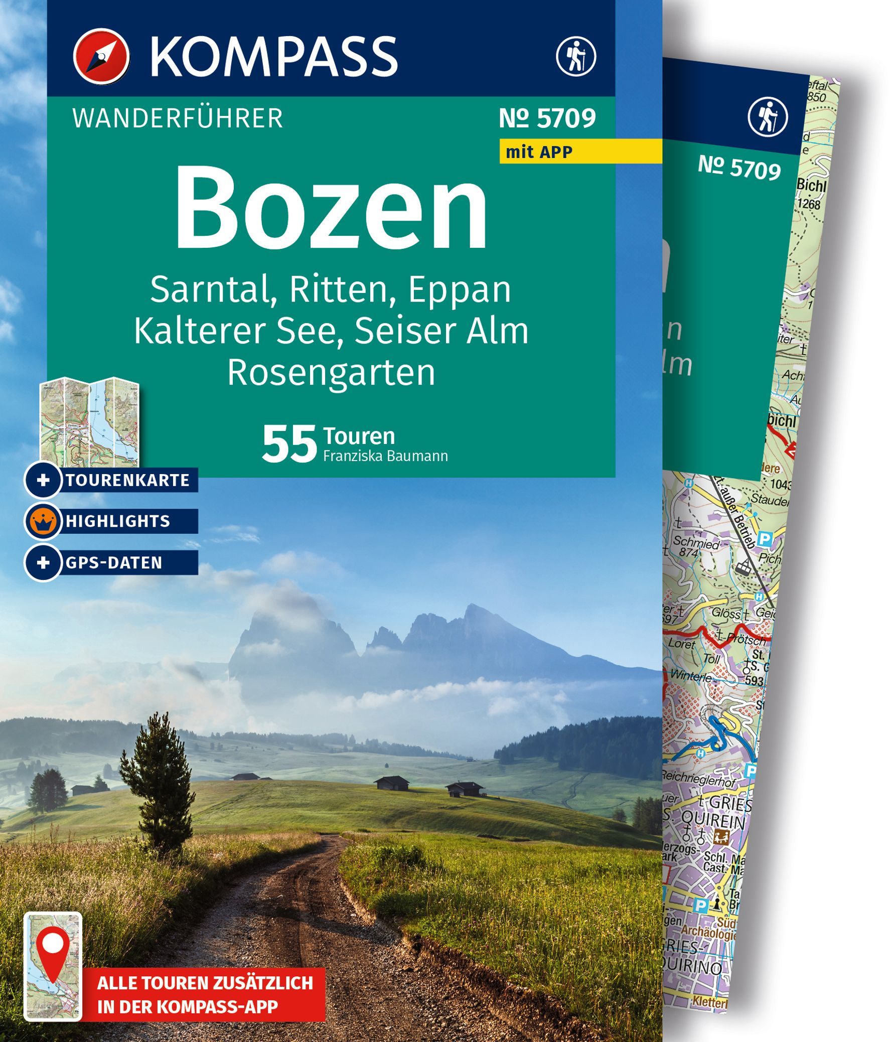 KOMPASS Wanderführer Bozen, Sarntal, Ritten, Eppan Werbung, Plakat