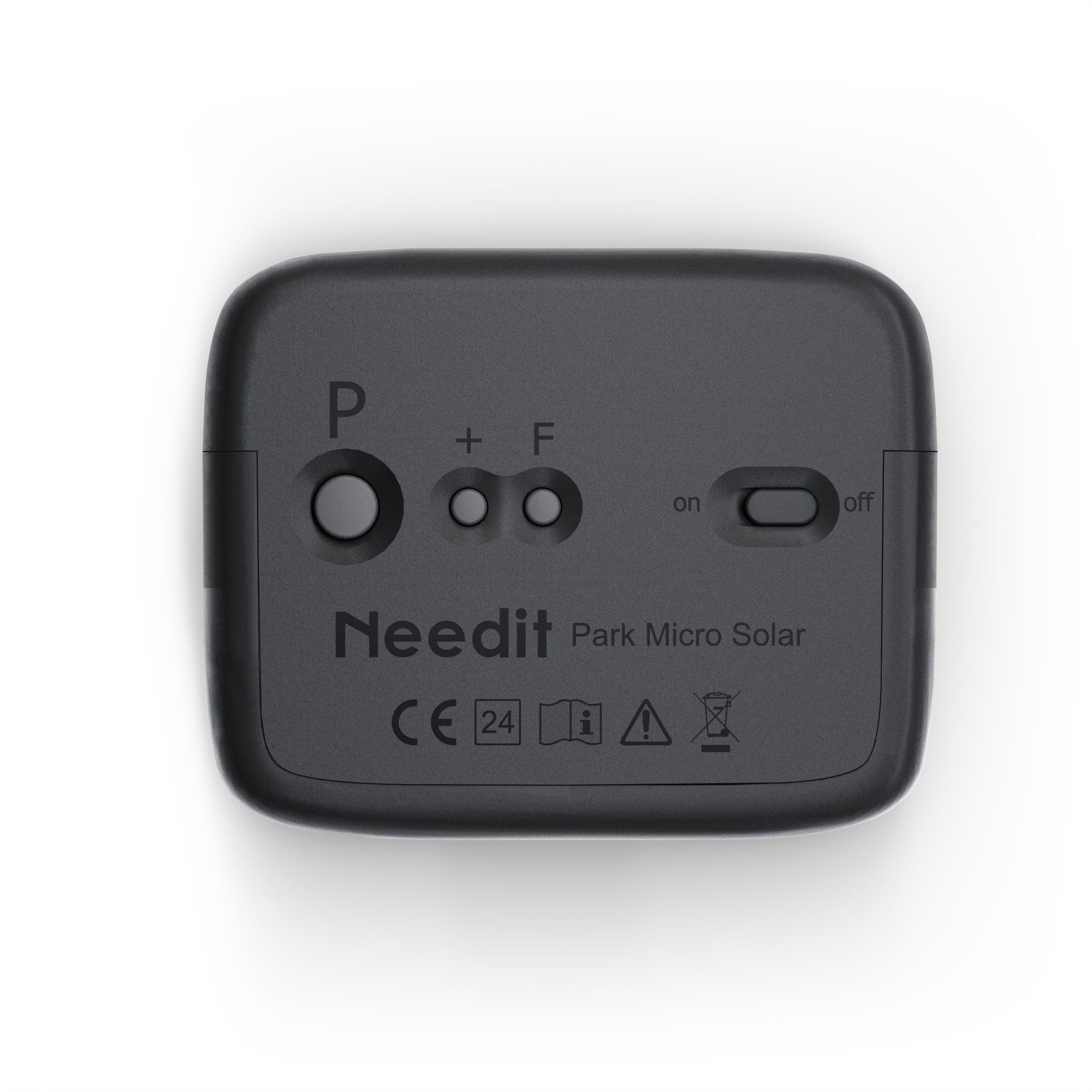 Parkscheibe schwarze Rückseite mit Knöpfen