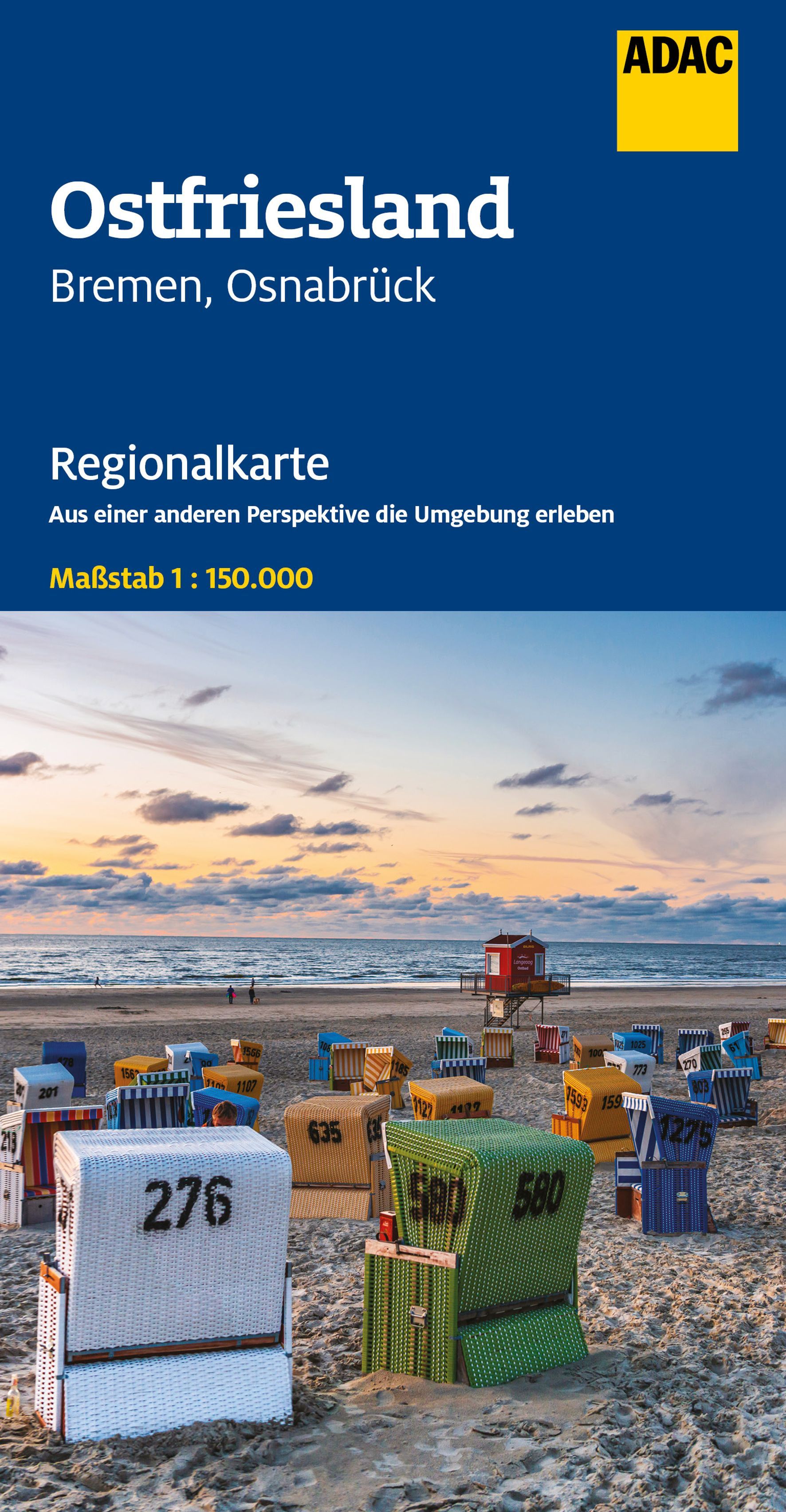 ADAC Regionalkarte 04 Ostfriesland 1:150.000 Werbung, Meer, Strand, Plakat, Stuhl,
