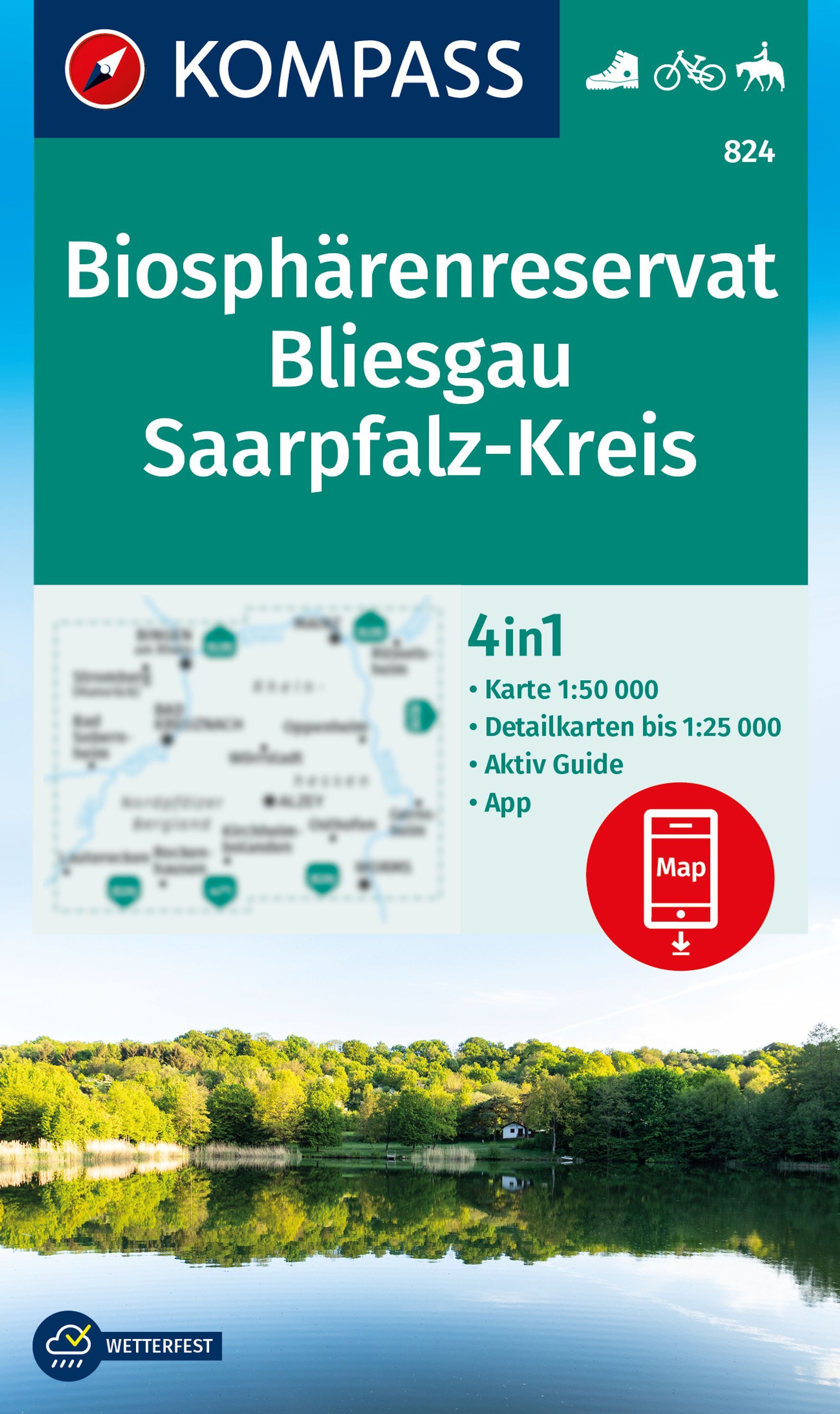 9783991541646 Cover, Karte Biaosphärenreservat Bliesgau Saarpfalz-Kreis