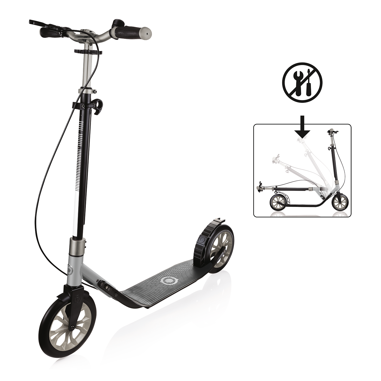 Tretroller, Scooter, Aluminium, Gummirad, Faltbar