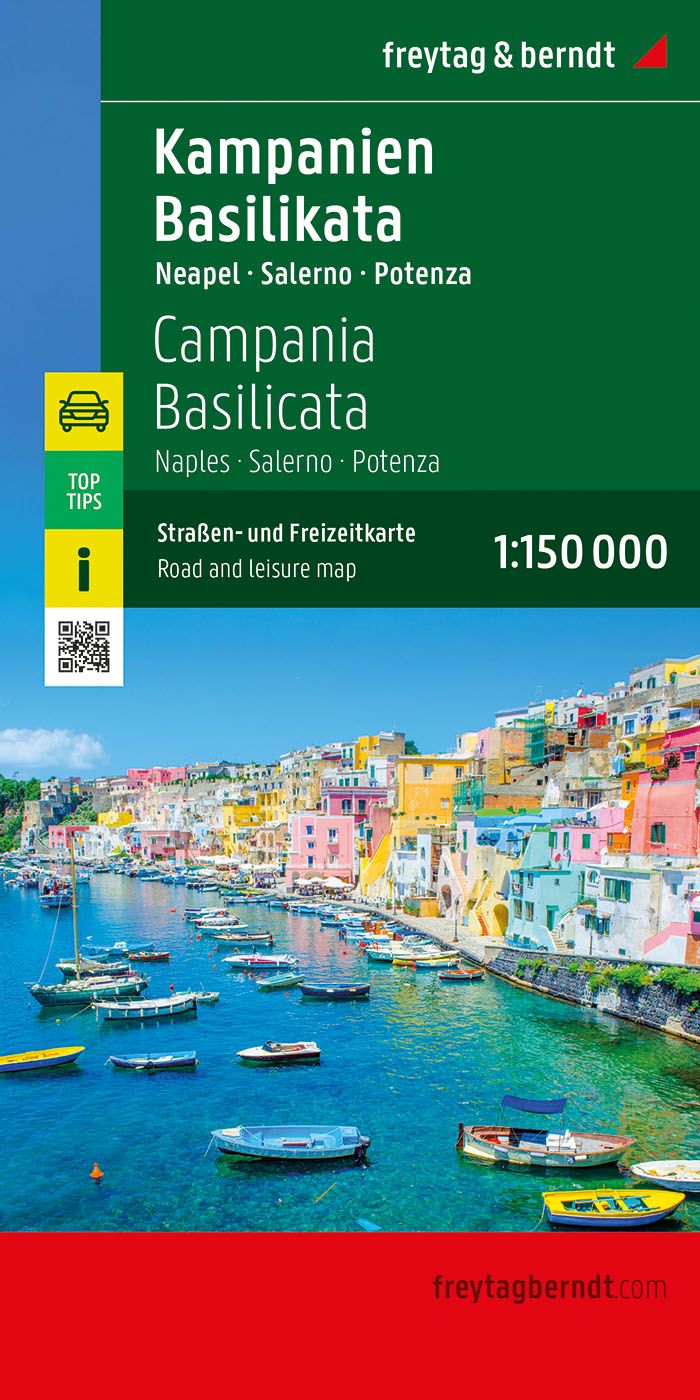 Kampanien - Basilikata, Straßen-Freizeitkarte, f&b Uferpromenade, Werbung, Plakat, Hafen, Seebrücke