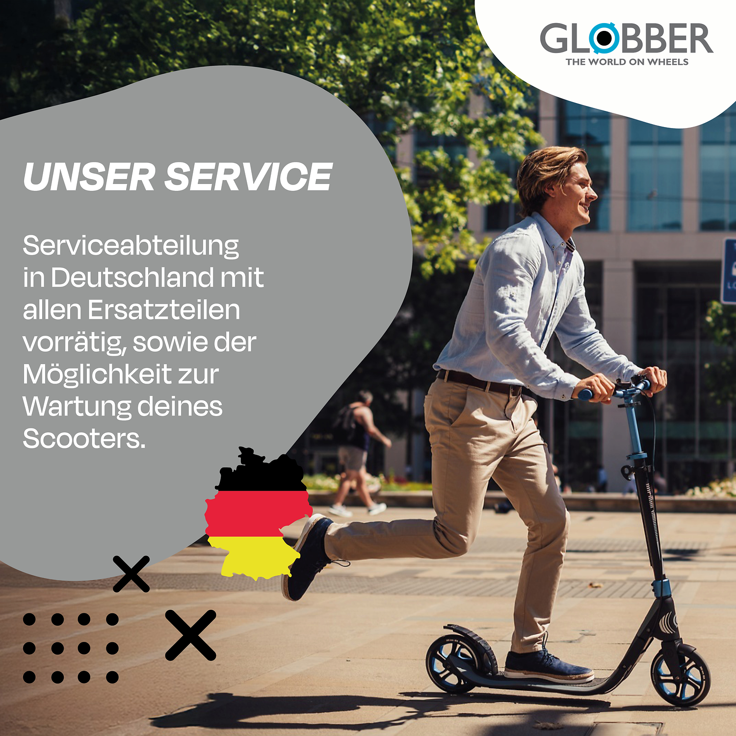 E-Scooter, Scooter, Städtische Fortbewegung, Elektroroller, Deutschland Flagge