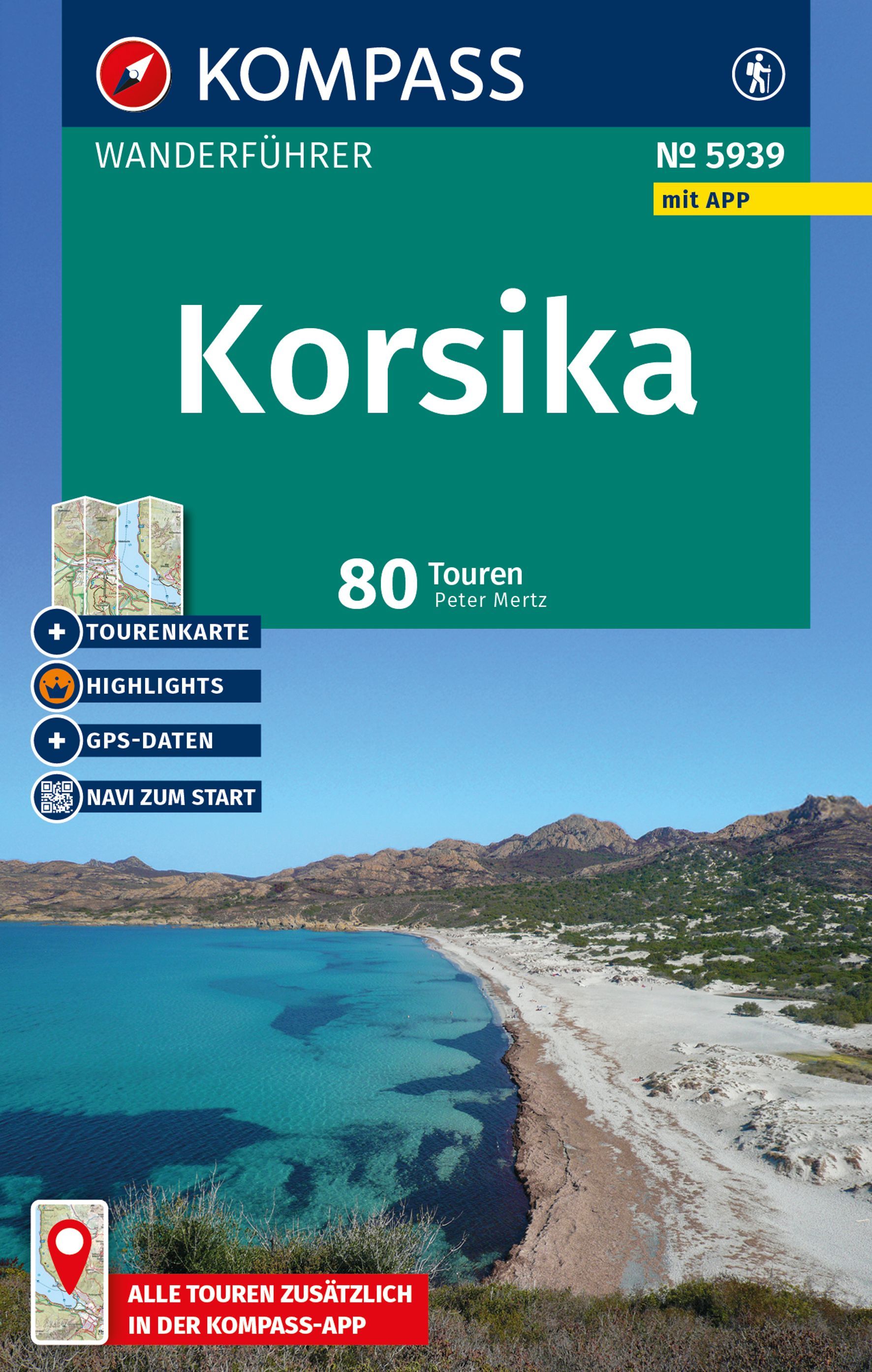 Wanderführer, Korsika, Karte, Touren, Meer