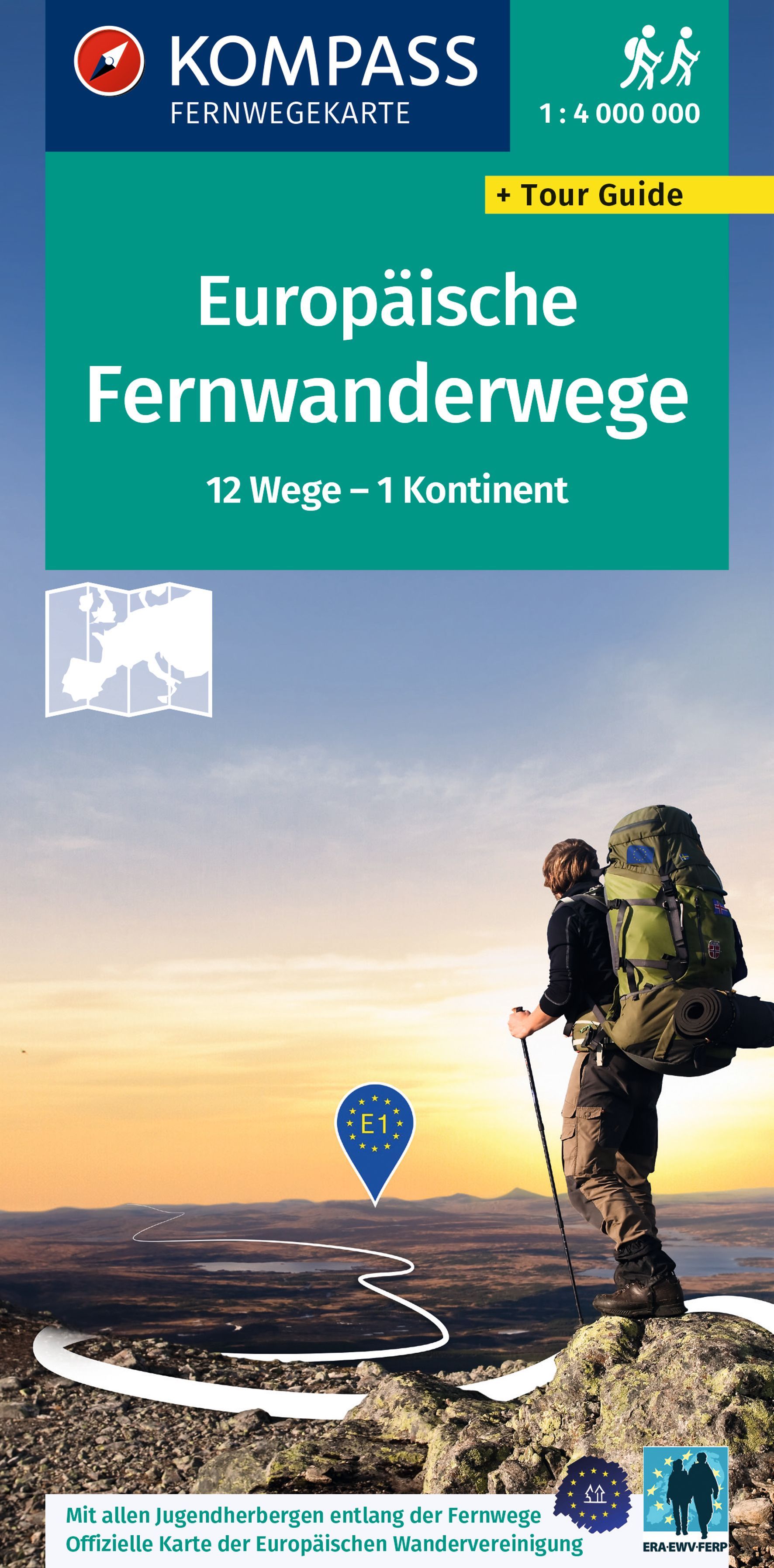 9783991213772 Cover Kompass Fernwegekarte Europäischer Fernwanderweg