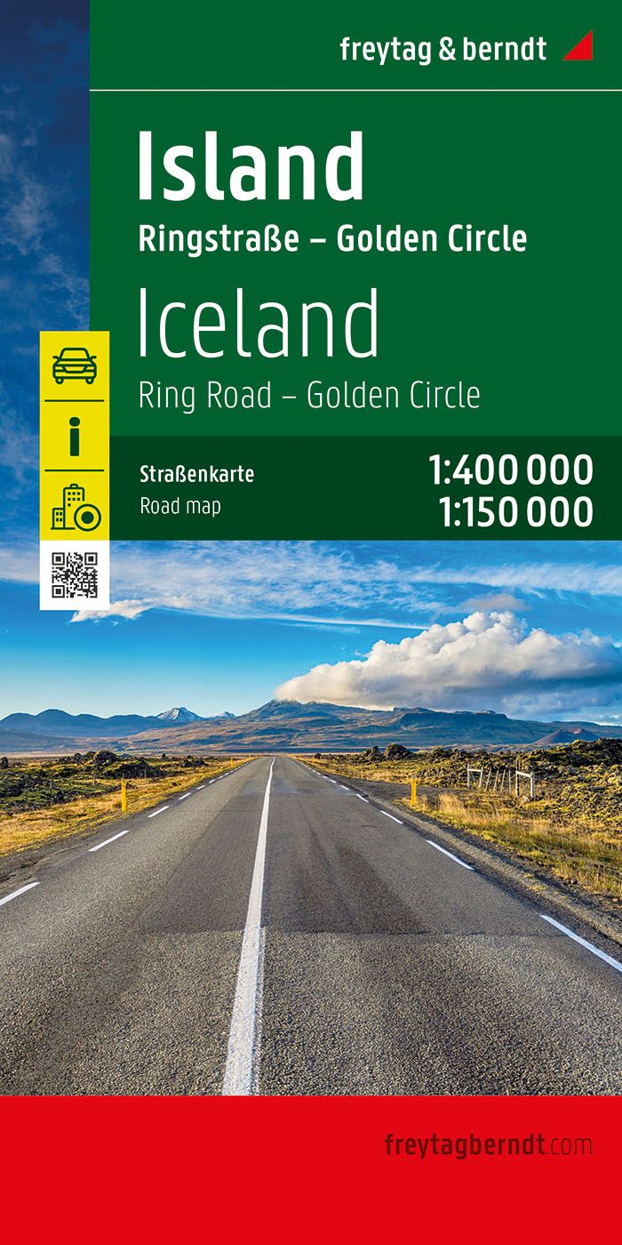 Island, Straßenkarte 1:400.000, freytag & berndt Straße, Werbung, Plakat, Autobahn