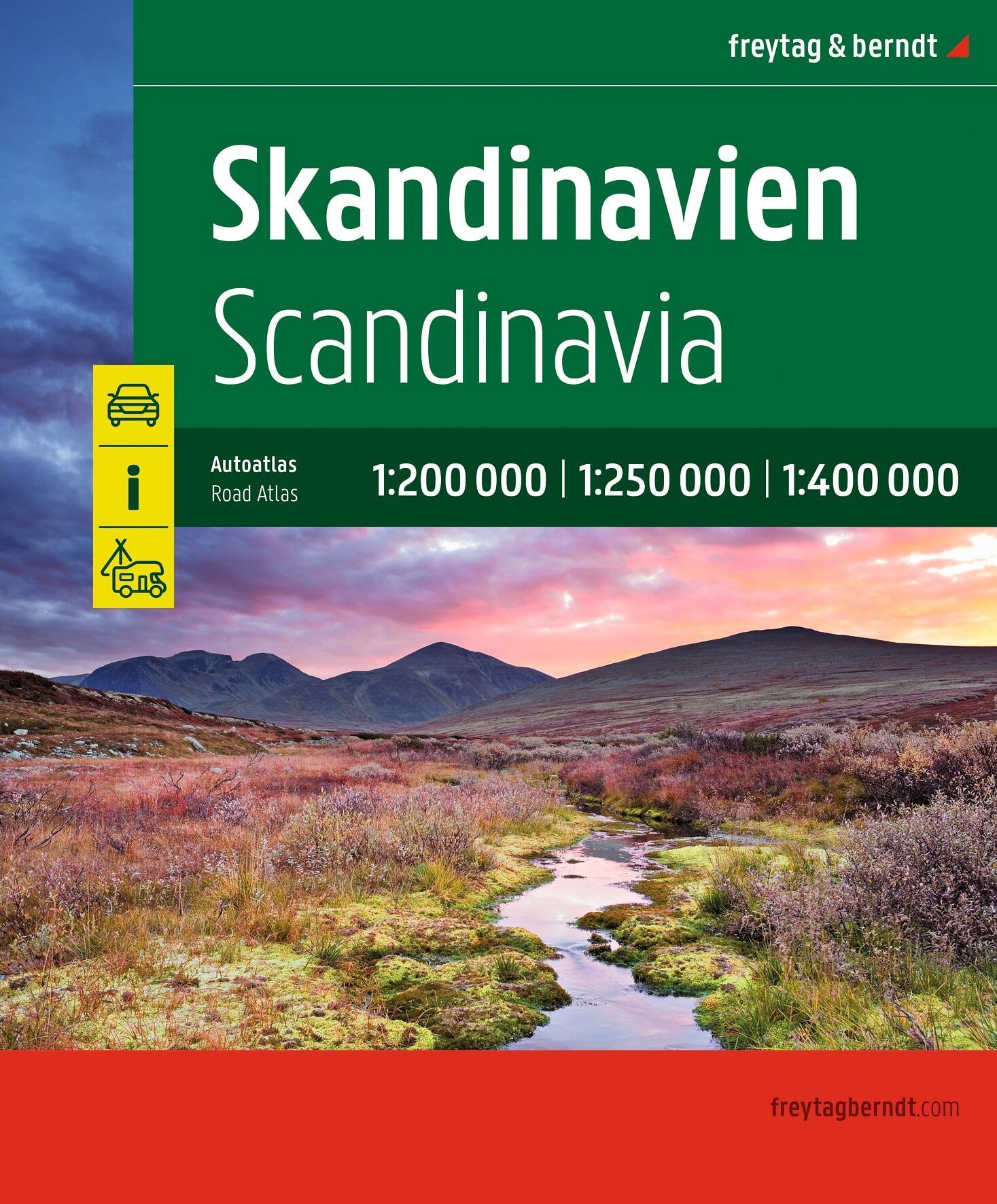 Straßenatlas, Skandinavien, Landschaft, Berge, Flusstal