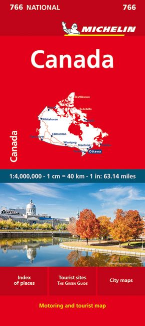 9782067259676 Michelin Nationalkarte Kanada, Cover rot mit Fluss und Bäumen und Stadt